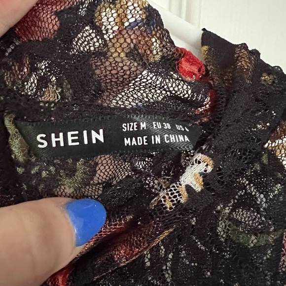 SHEIN floral mesh top - Picture 5 of 6